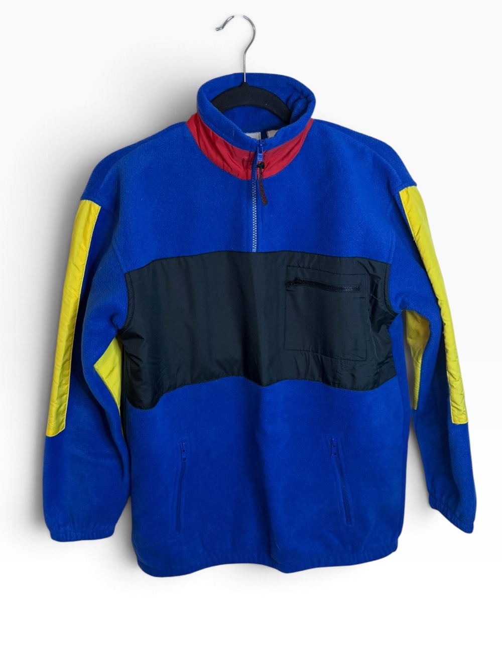 IZOD Vintage Royal Blue Colorblock Quarter Zip Fleece